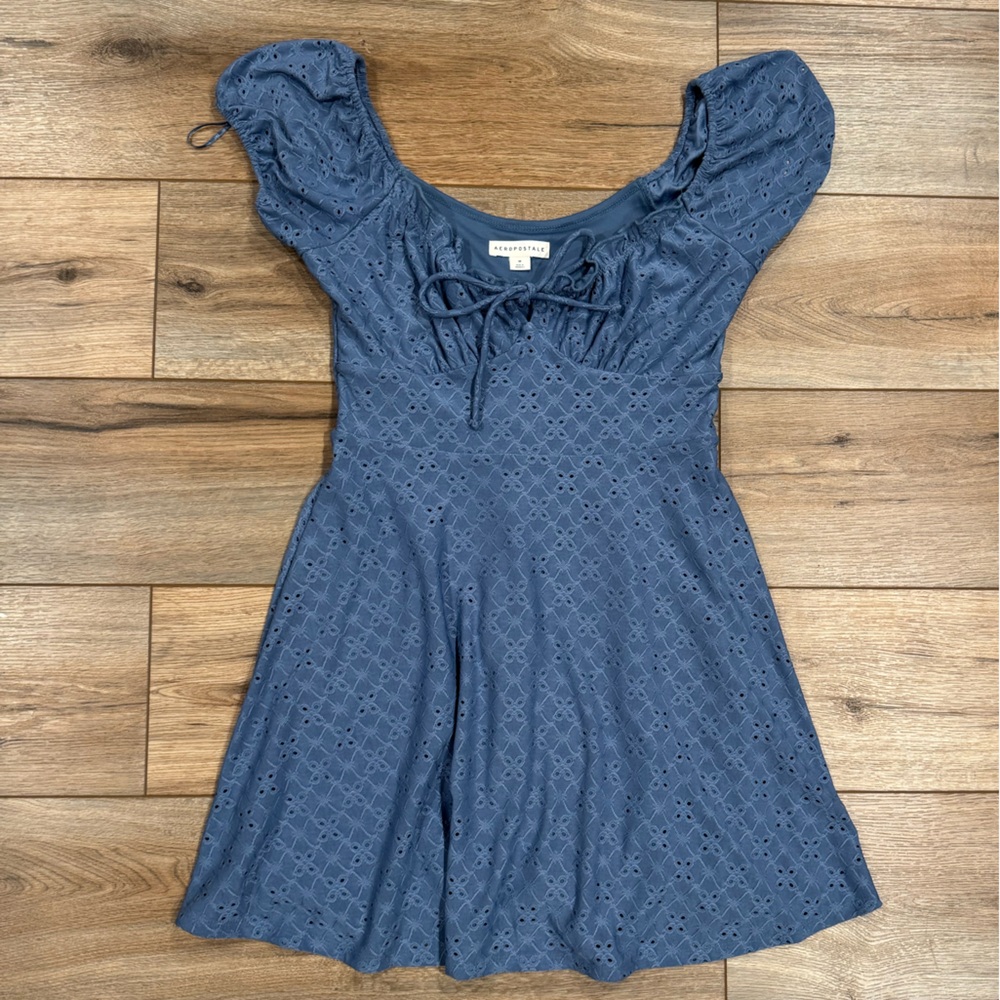 AEROPOSTALE Blue V-Neck Bustier Fit & Flare Dress | Women’s size M